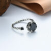 black gemstone ring
