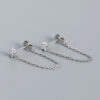 chain earrings silver